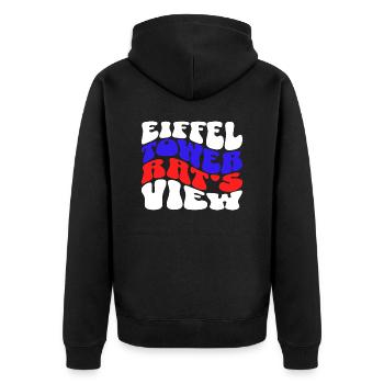 Paris Adventure Eiffel Parisian Rat Mouse Whiskers - Unisex Premium Bio Zip Hoodie - Schwarz - Hinten - Nico (187cm)