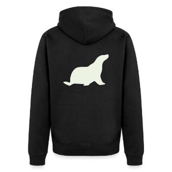 Robbe White - Unisex Premium Organic Zip Hoodie - black - Back - Nico (187cm)