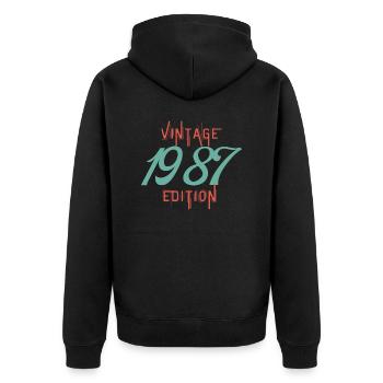 Vintage 1987 edition - Veste à capuche bio Premium Unisexe - noir - Dos - Nico (187cm)
