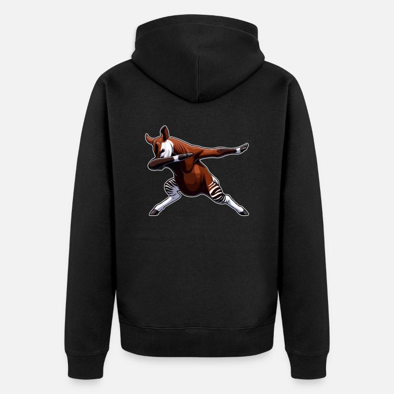 Okapi Animal Mignon Okapi - Veste à capuche bio Premium Unisexe - noir