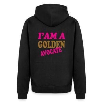 GOLDEN AVOCATE - Veste à capuche bio Premium Unisexe - noir - Dos - Nico (187cm)