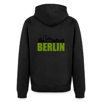 Horizon de Berlin - Veste à capuche bio Premium Unisexe - noir - Dos - Nico (187cm)