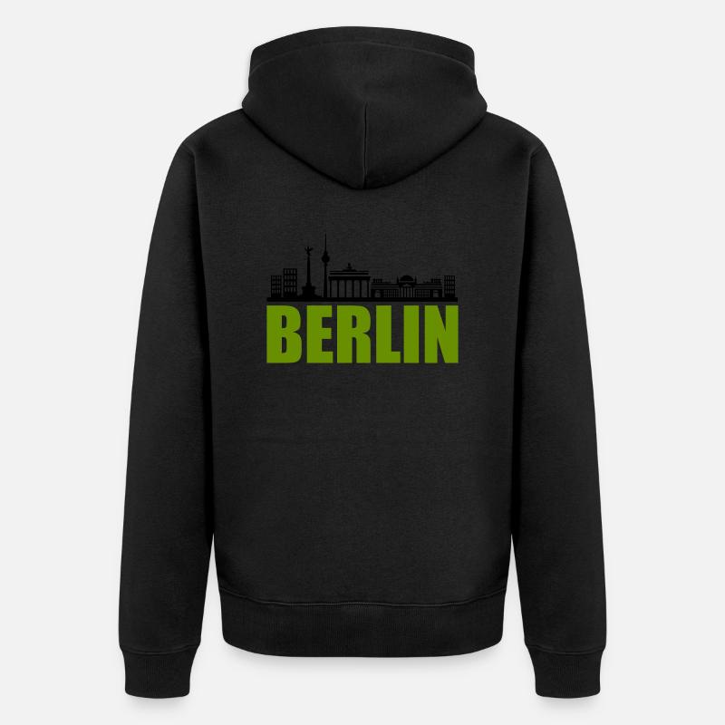 berlin skyline - Unisex Premium Bio Zip Hoodie - Schwarz
