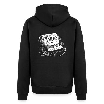 TYPEWRITERS, TYPE MEMORIES - Unisex Premium Organic Zip Hoodie - black - Back - Nico (187cm)