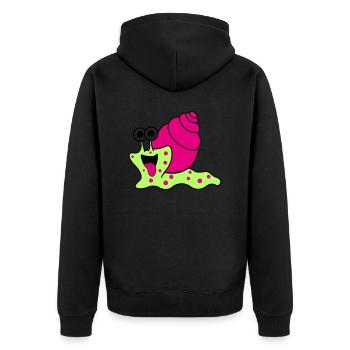 Snail Funny - Unisex Premium Organic Zip Hoodie - black - Back - Nico (187cm)
