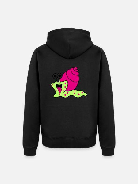 schnecke funny - Premium økologisk unisex-hættejakke - sort