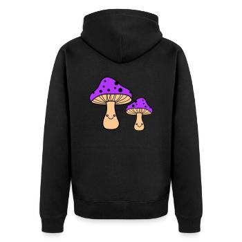 Champignons Bande Dessinée - Veste à capuche bio Premium Unisexe - noir - Dos - Nico (187cm)