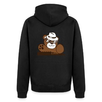 drôle DJ ours en peluche mixer musique de fête cool - Veste à capuche bio Premium Unisexe - noir - Dos - Nico (187cm)