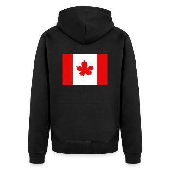 Kanada Flagge - Unisex Premium Bio Zip Hoodie - Schwarz - Hinten - Nico (187cm)