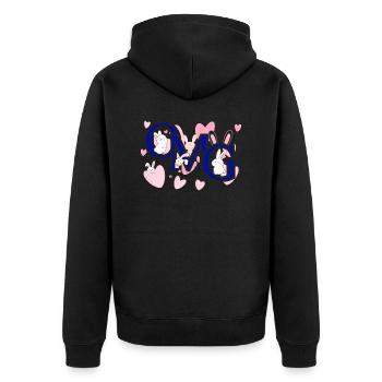 Omg pink - Unisex Premium Organic Zip Hoodie - black - Back - Nico (187cm)
