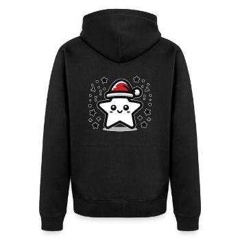 Étoile Mignon Poinsettia - Veste à capuche bio Premium Unisexe - noir - Dos - Nico (187cm)