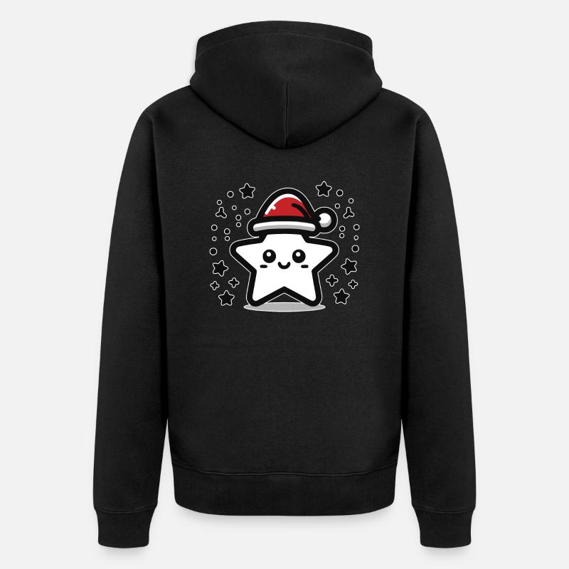 Étoile Mignon Poinsettia - Veste à capuche bio Premium Unisexe - noir
