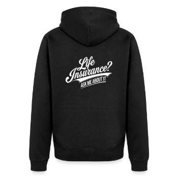 Expert en assurance avec le sens de l’humour - Veste à capuche bio Premium Unisexe - noir - Dos - Nico (187cm)