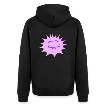 Bright Sun Funny Face Smile Comic Cartoon - Unisex Premium Organic Zip Hoodie - black - Back - Nico (187cm)