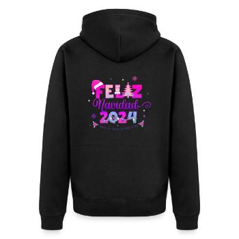 Noël Père Noël 2024 2025 film vacances famille xms - Veste à capuche bio Premium Unisexe - noir - Dos - Nico (187cm)