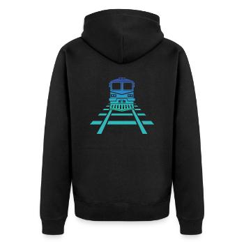 Railway Station Railway Model Railway - Unisex Premium Organic Zip Hoodie - black - Back - Nico (187cm)