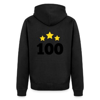 100 Years Star - 100th Anniversary Gift - Unisex Premium Organic Zip Hoodie - black - Back - Nico (187cm)