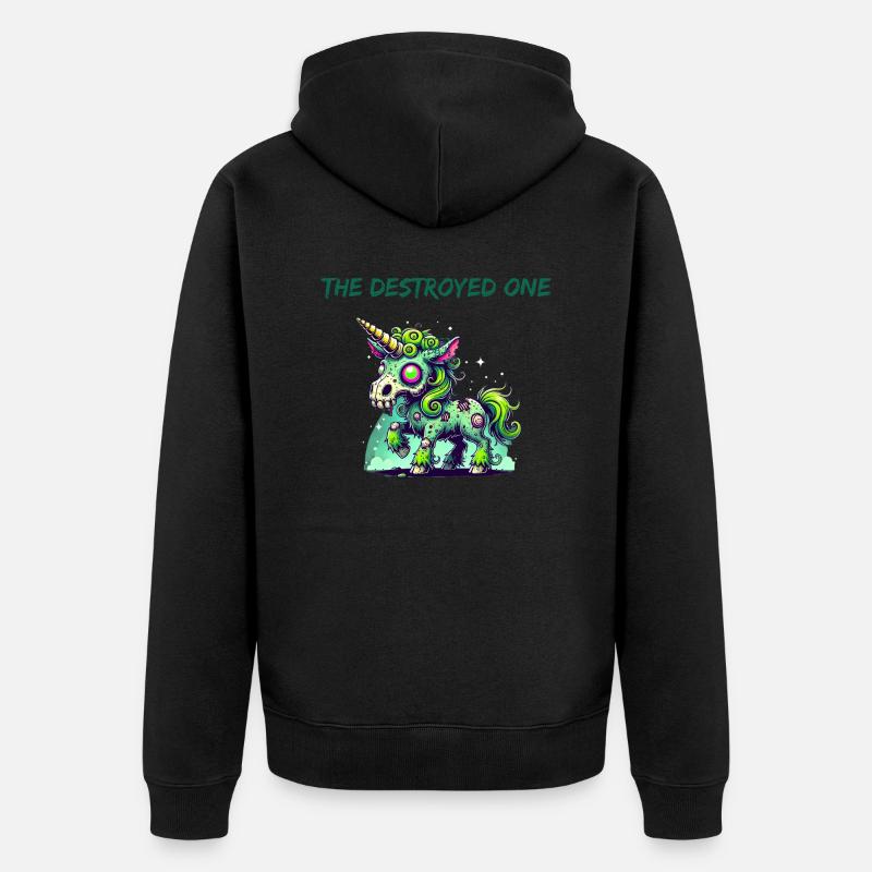 Licorne zombie - Veste à capuche bio Premium Unisexe - noir