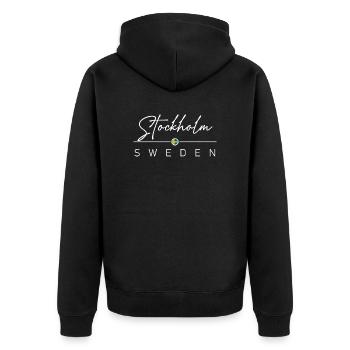 Schweden - Stockholm - Suède - Sverige - Veste à capuche bio Premium Unisexe - noir - Dos - Nico (187cm)