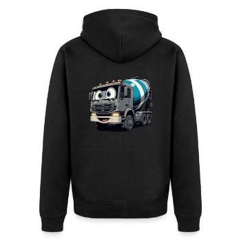 Cement Mixer Junior - Unisex Premium Organic Zip Hoodie - black - Back - Nico (187cm)