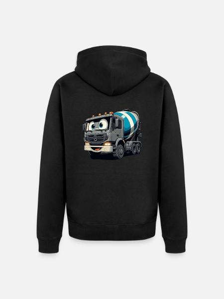 Cement Mixer Junior - Unisex Premium Organic Zip Hoodie - black