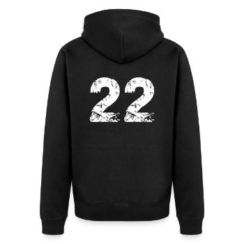 22 - Unisex Premium Organic Zip Hoodie - black - Back - Nico (187cm)