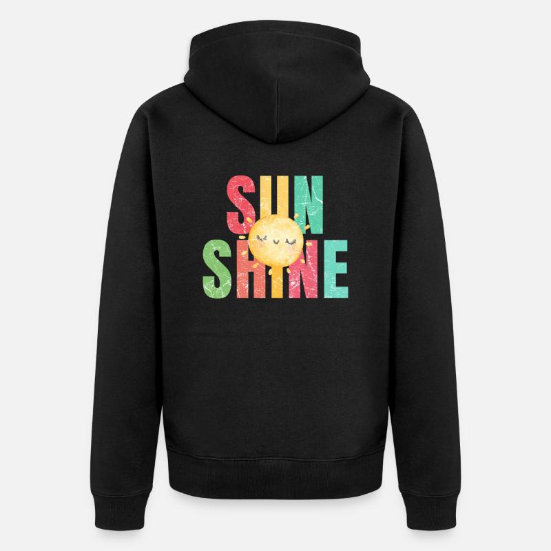 Sun shine retro été vacances - Veste à capuche bio Premium Unisexe - noir