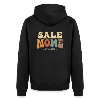1955 cadeau anniversaire Homme sale môme 70 ans - Veste à capuche bio Premium Unisexe - noir - Dos - Nico (187cm)