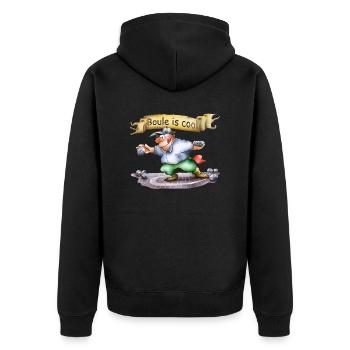 Boule - Unisex Premium Bio Zip Hoodie - Schwarz - Hinten - Nico (187cm)