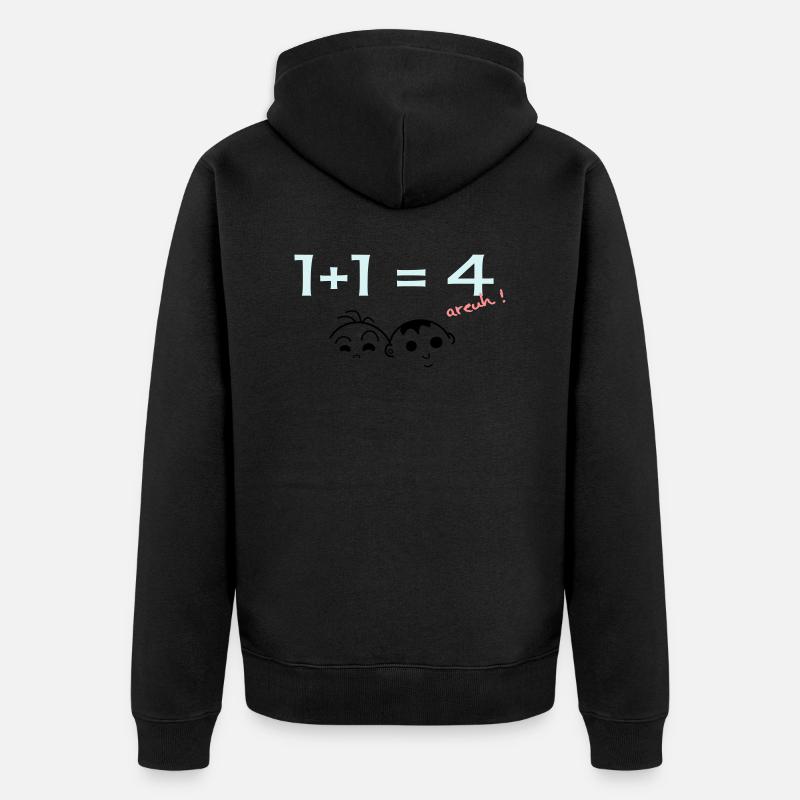 1 + 1 = 4 - Veste à capuche bio Premium Unisexe - noir