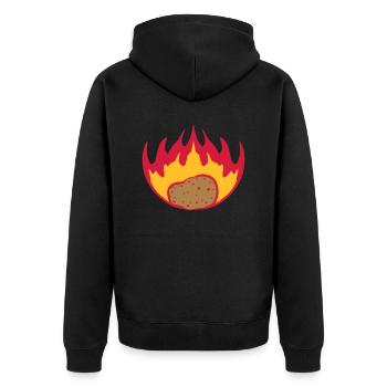 brûlant des flammes de pomme de terre feu fuite de nourriture chaude - Veste à capuche bio Premium Unisexe - noir - Dos - Nico (187cm)