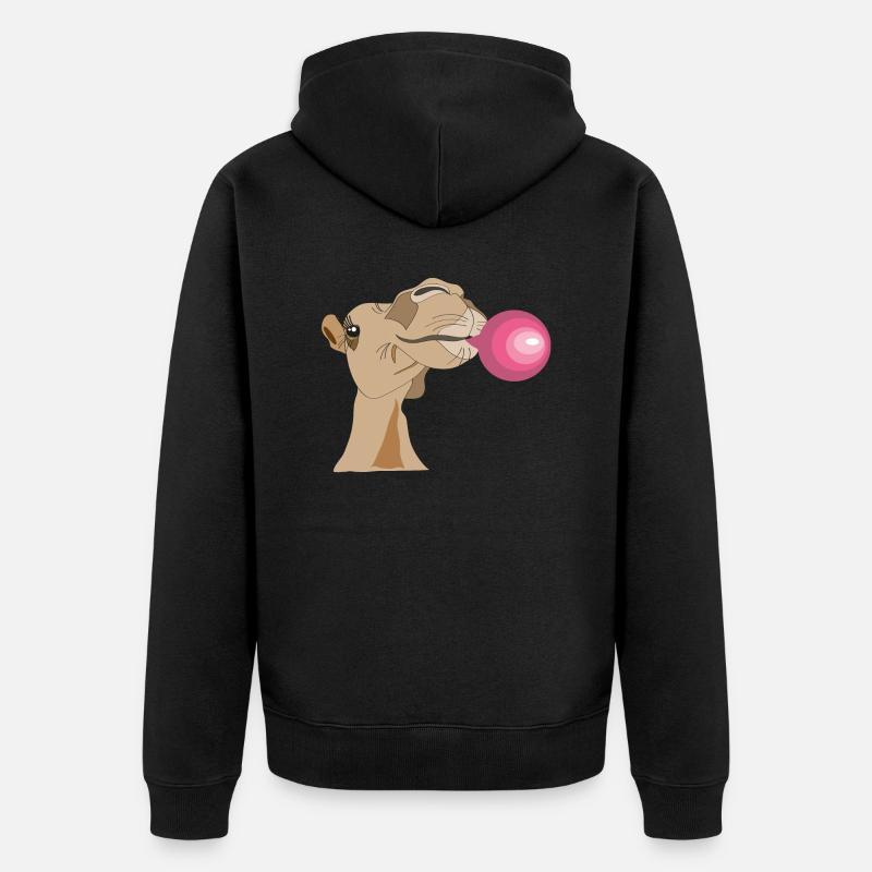 Chameau avec chewing-gum - Veste à capuche bio Premium Unisexe - noir