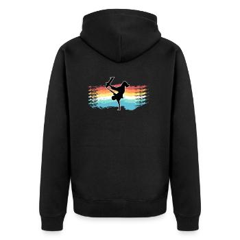 Skate - Unisex Premium Organic Zip Hoodie - black - Back - Nico (187cm)