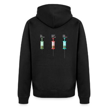 Seringue Docteur Infirmière Infirmière - Veste à capuche bio Premium Unisexe - noir - Dos - Nico (187cm)