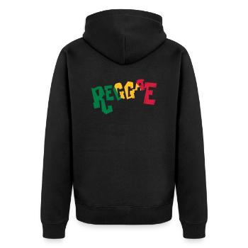 Reggae Musik - Unisex Premium Bio Zip Hoodie - Schwarz - Hinten - Nico (187cm)