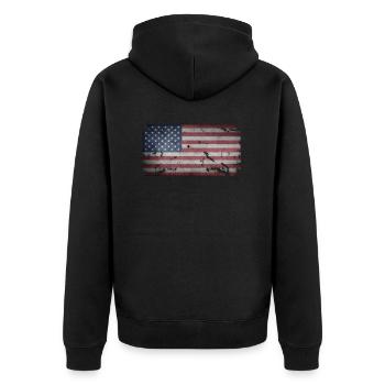 USA - Unisex Premium Organic Zip Hoodie - black - Back - Nico (187cm)