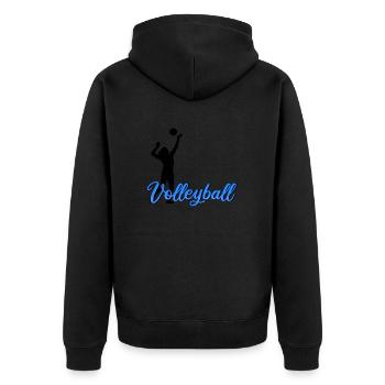 Volleyball - Unisex Premium Bio Zip Hoodie - Schwarz - Hinten - Nico (187cm)