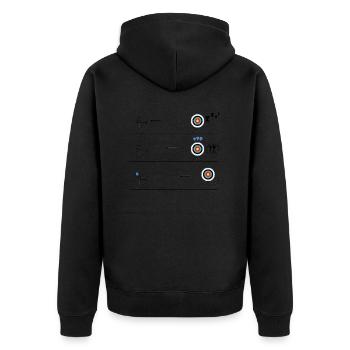Archery Running target - Unisex Premium Organic Zip Hoodie - black - Back - Nico (187cm)