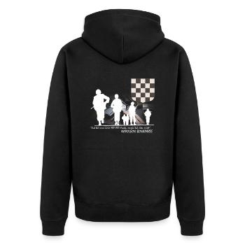 HRVATSKA VOJSKA - Unisex Premium Bio Zip Hoodie - Schwarz - Hinten - Nico (187cm)