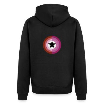 Proud to be Lesbian - LGBT Symbols - Veste à capuche bio Premium Unisexe - noir - Dos - Nico (187cm)