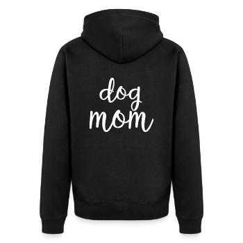 Hund Mama - Unisex Premium Bio Zip Hoodie - Schwarz - Hinten - Nico (187cm)