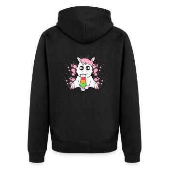 Bébé Licorne - Veste à capuche bio Premium Unisexe - noir - Dos - Nico (187cm)