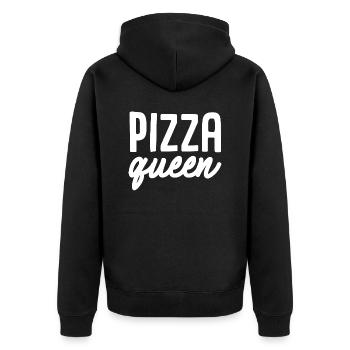 Pizza Queen - Unisex Premium Bio Zip Hoodie - Schwarz - Hinten - Nico (187cm)