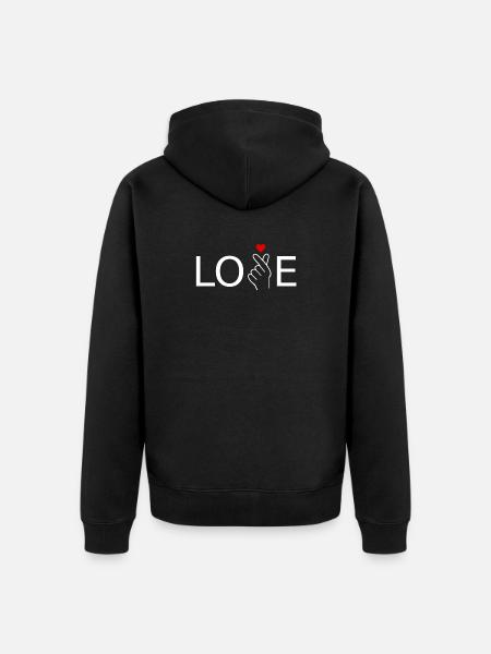 K-Pop Love Music - Unisex Premium Bio Zip Hoodie - Schwarz