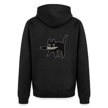 GattoColtello_Black - Veste à capuche bio Premium Unisexe - noir - Dos - Nico (187cm)