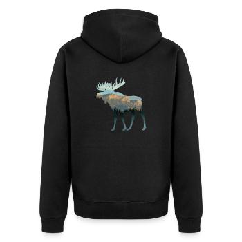 L’automne chez le wapiti - Veste à capuche bio Premium Unisexe - noir - Dos - Nico (187cm)