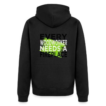 bday carpenter hoodies and sweatshirts woodworker - Unisex Premium Bio Zip Hoodie - Schwarz - Hinten - Nico (187cm)