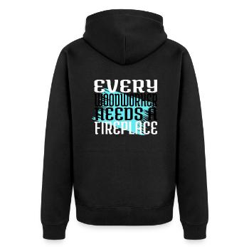 funshirt arborists union carpenter tshirts love - Unisex Premium Organic Zip Hoodie - black - Back - Nico (187cm)