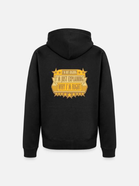 I m not arguing - Unisex Premium Organic Zip Hoodie - black