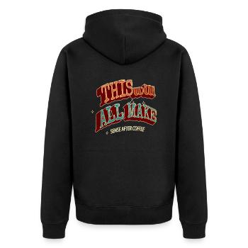 drink caffeine morning latte jokes tired mug - Unisex Premium Bio Zip Hoodie - Schwarz - Hinten - Nico (187cm)